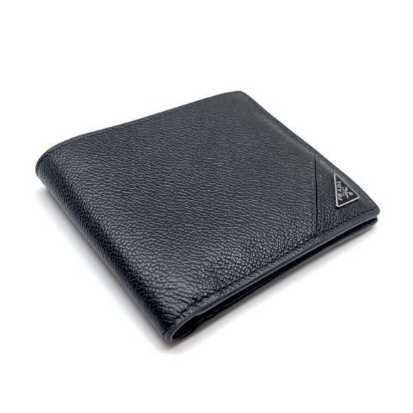 Prada Saffiano Bifold Compact Wallet Coin Case Black - Picture 4 of 9